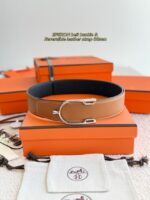 Hermes Epsom calfskin double-sided leather belt 66010 - Image 3