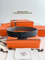 Hermes Epsom calfskin double-sided leather belt 66012 - Image 4