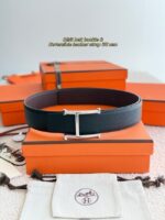 Hermes Epsom calfskin double-sided leather belt 66015 - Image 2