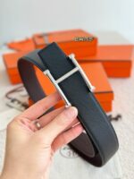 Hermes Epsom calfskin double-sided leather belt 66015 - Image 3