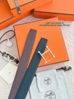 Hermes Epsom calfskin double-sided leather belt 66015 - Image 4