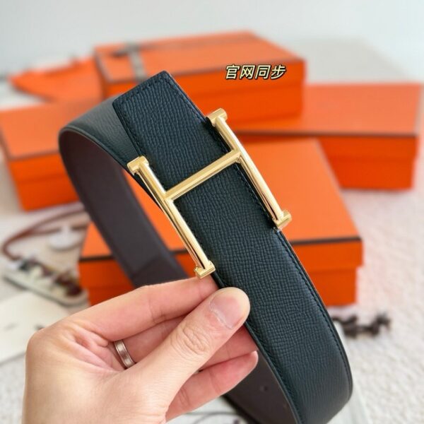 Hermes Epsom calfskin double-sided leather belt 66016