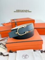 Hermes Swift calfskin double-sided leather belt 66017 - Image 3