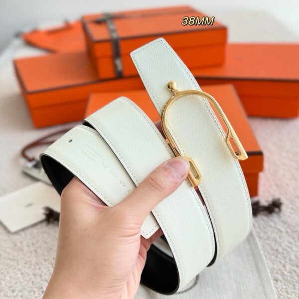 Hermes Swift calfskin double-sided leather belt 66017