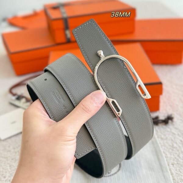 Hermes Epsom calfskin double-sided leather belt 66008