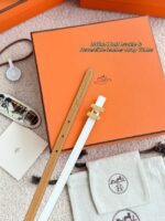 Hermes Swift & Epsom calfskin double-sided leather belt 66024 - Image 2