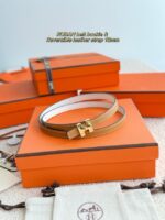 Hermes Swift & Epsom calfskin double-sided leather belt 66024 - Image 4