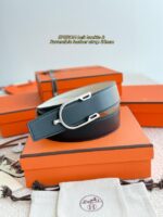 Hermes Swift calfskin double-sided leather belt 66018 - Image 3