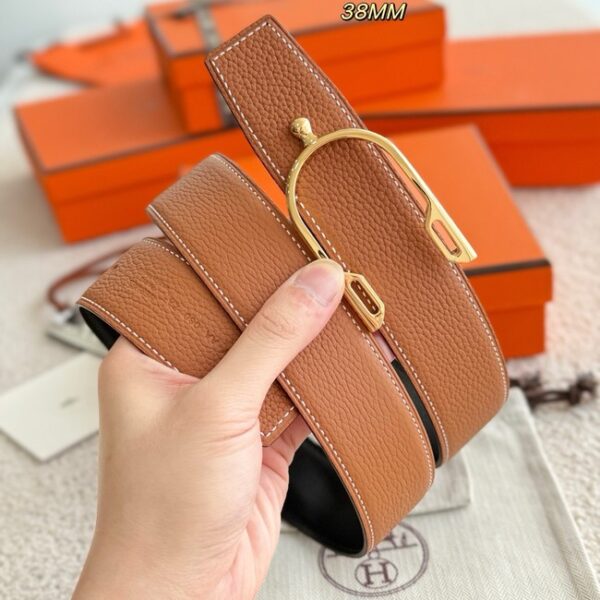 Hermes Swift calfskin double-sided leather belt 66020