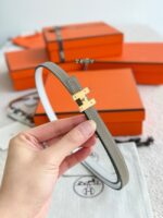 Hermes Swift & Epsom calfskin double-sided leather belt 66022 - Image 4