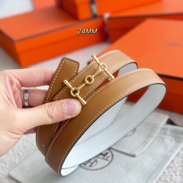 Hermes Swift calfskin double-sided leather belt 66029