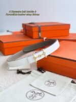 Hermes Swift & Epsom calfskin double-sided leather belt 65985 - Image 4