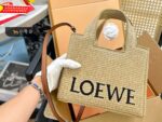 Loewe Anagram Basket Woven Straw Shopping Tote Bag 652399 Beige - Image 3