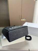 Loewe Anagram Basket Woven Straw Shopping Tote Bag 652399 Black - Image 4