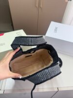 Loewe Anagram Basket Woven Straw Shopping Tote Bag 652399 Black - Image 6