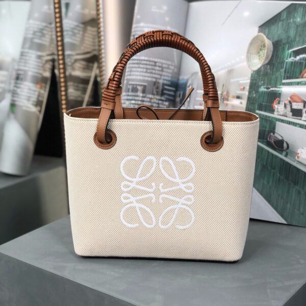 Loewe Anagram tote 652388 brown&white