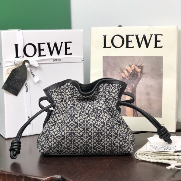 Loewe Flamenco Clutch Bag Original LE0556 Black Embroidery