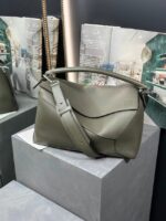 Loewe Large grainy cowhide leather Puzzle bag 231095 Dark green