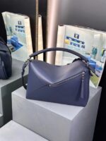 Loewe Large grainy cowhide leather Puzzle bag 242488 dark blue - Image 2