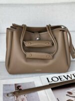 Loewe Madrid Original Leather Anagram Pebble Bag LE0255 Gray - Image 2