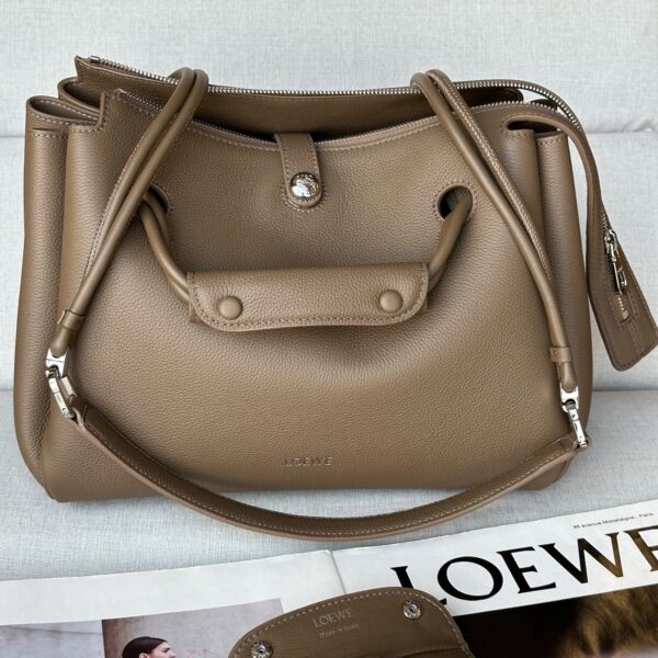 Loewe Madrid Original Leather Anagram Pebble Bag LE0255 Gray