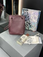 Loewe Mini Napa Lamb Leather Flamenco Purse 25SS Burgundy - Image 2