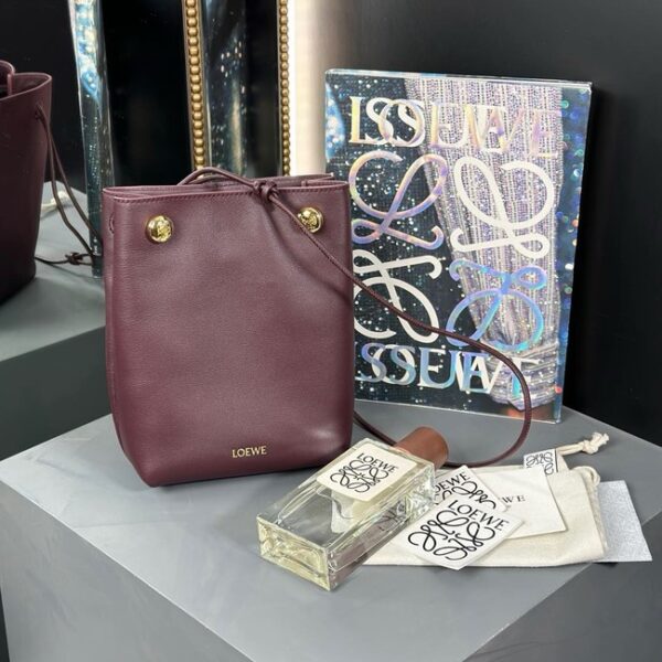 Loewe Mini Napa Lamb Leather Flamenco Purse 25SS Burgundy