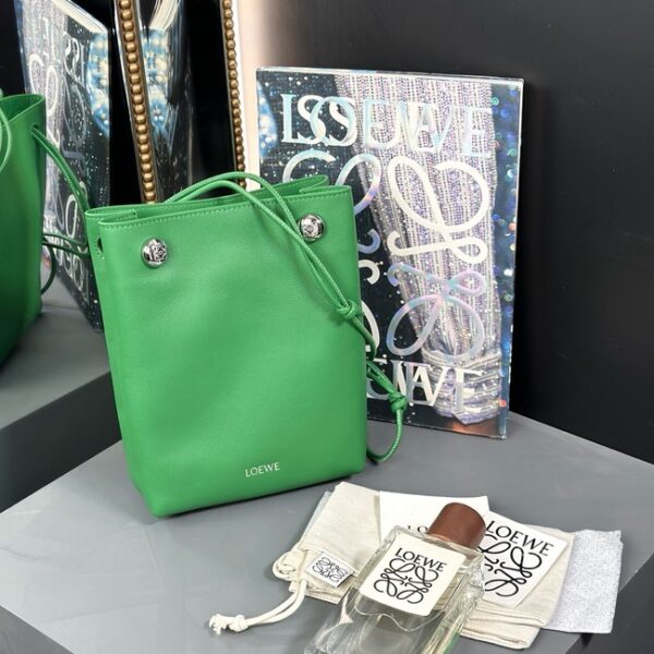 Loewe Mini Napa Lamb Leather Flamenco Purse 25SS green