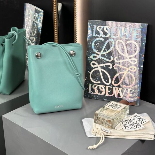 Loewe Mini Napa Lamb Leather Flamenco Purse 25SS light blue