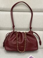 Loewe Napa Lamb Leather Flamenco Purse 80696 Burgundy - Image 3