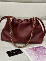 Loewe Napa Lamb Leather Flamenco Purse 80696 Burgundy - Image 4