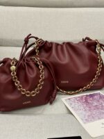 Loewe Napa Lamb Leather Flamenco Purse 80696 Burgundy - Image 2
