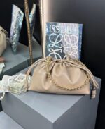 Loewe Napa Lamb Leather Flamenco Purse 80696 gray