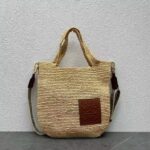 Loewe Woven Raffia Slit Mini Tote Bag 82020 Tan - Image 3