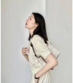 Loewe small Miniature Anagram Jacquard and cow leather bag 651421 Hazel&tan - Image 3