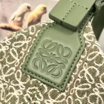 Loewe small Miniature Anagram Jacquard and cow leather bag 651421 green - Image 2