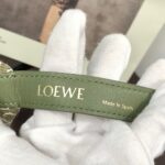 Loewe small Miniature Anagram Jacquard and cow leather bag 651421 green - Image 3