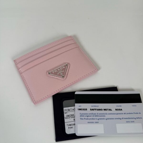 Prada Card Holder 1MC025 pink&Silver