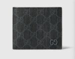 Grey interior GG bi-fold wallet Black GG Supreme canvas