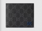 Blue interior GG bi-fold wallet Black GG Supreme