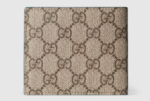 Blue interior GG bi-fold wallet Beige and dark brown GG Supreme - Image 4