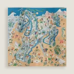 Academia Hippica scarf 90 bleu azur