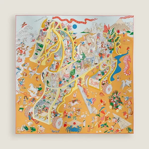 Academia Hippica scarf 90 bleu ciel