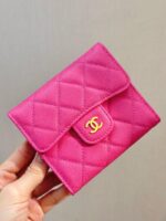 Chanel wallet Leather Made 8288 Peach