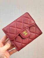 Chanel wallet Leather Made 8288 Wine