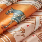 Couvertures et Tenues de Jour Bandana double face scarf 90 orange cuit - Image 2