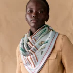 Couvertures et Tenues de Jour Bandana double face scarf 90 gris bleuté - Image 3