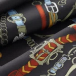 Les Chevaux Dechaines scarf 90 noir / kaki / gris - Image 2