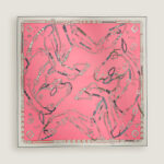 Les Chevaux Dechaines scarf 90  rose bonbon