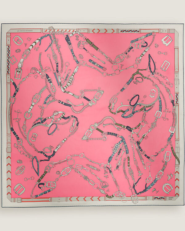 Les Chevaux Dechaines scarf 90  rose bonbon